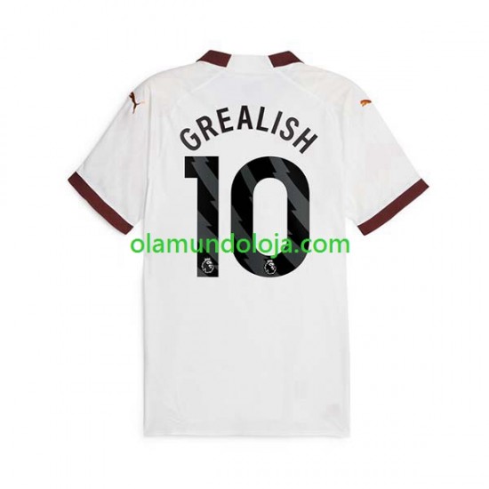 Camisola Manchester City Jack Grealish 10 Homem Equipamento Segundo 2023-2024 Manga Curta
